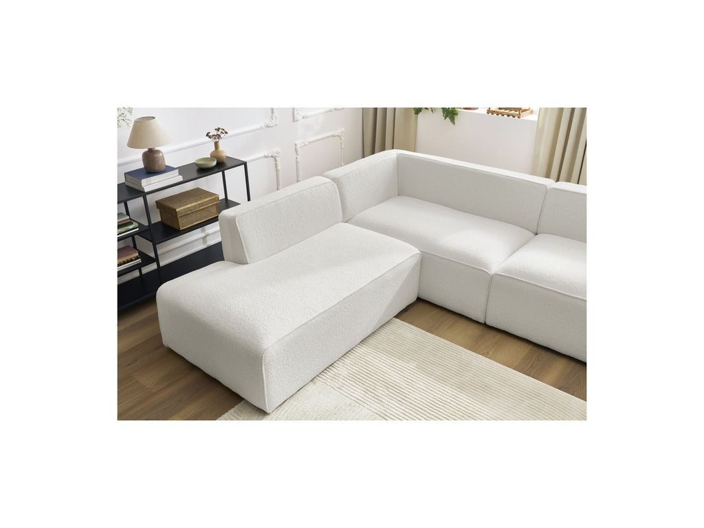 Fixed Panoramic Sofa - Megeve - Bouclé Fabric - Right-Hand Corner