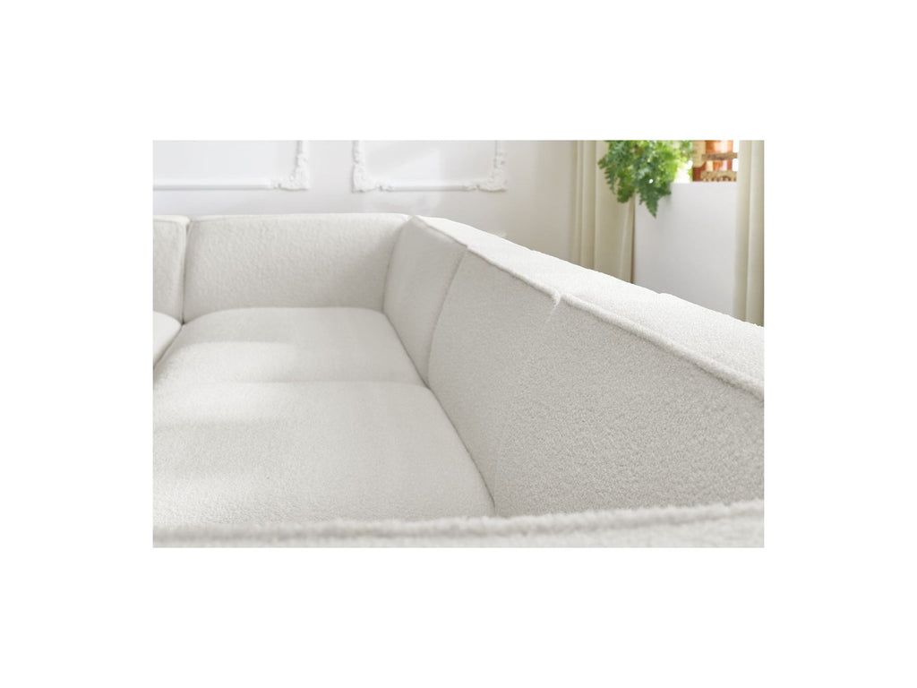 Fixed Panoramic Sofa - Megeve - Bouclé Fabric - Right-Hand Corner