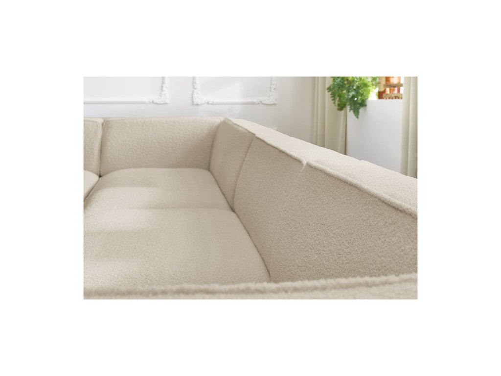 Fixed Panoramic Sofa - Megeve - Bouclé Fabric - Right-Hand Corner