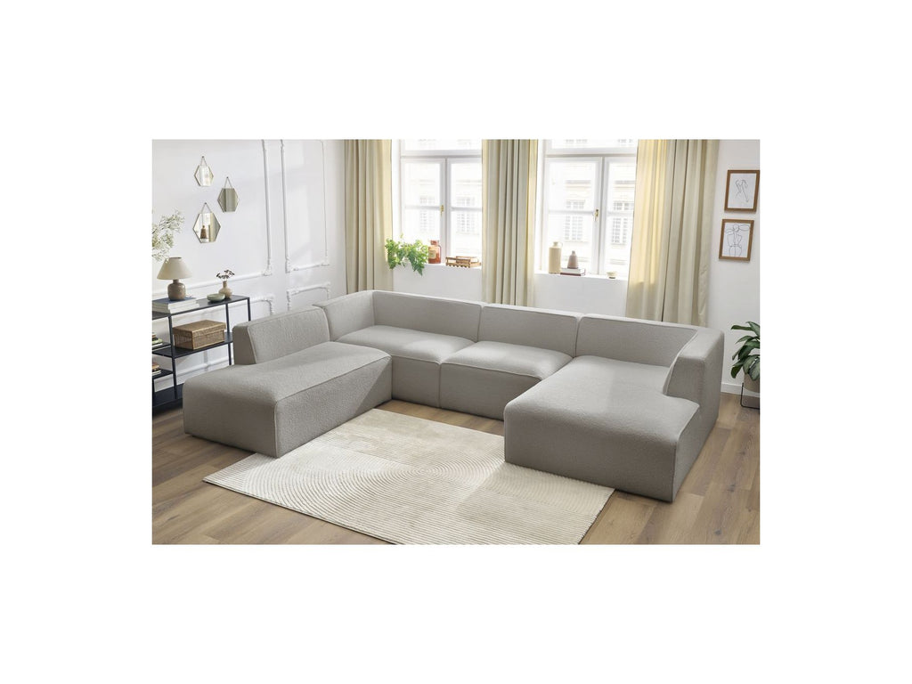 Fixed Panoramic Sofa - Megeve - Bouclé Fabric - Right-Hand Corner