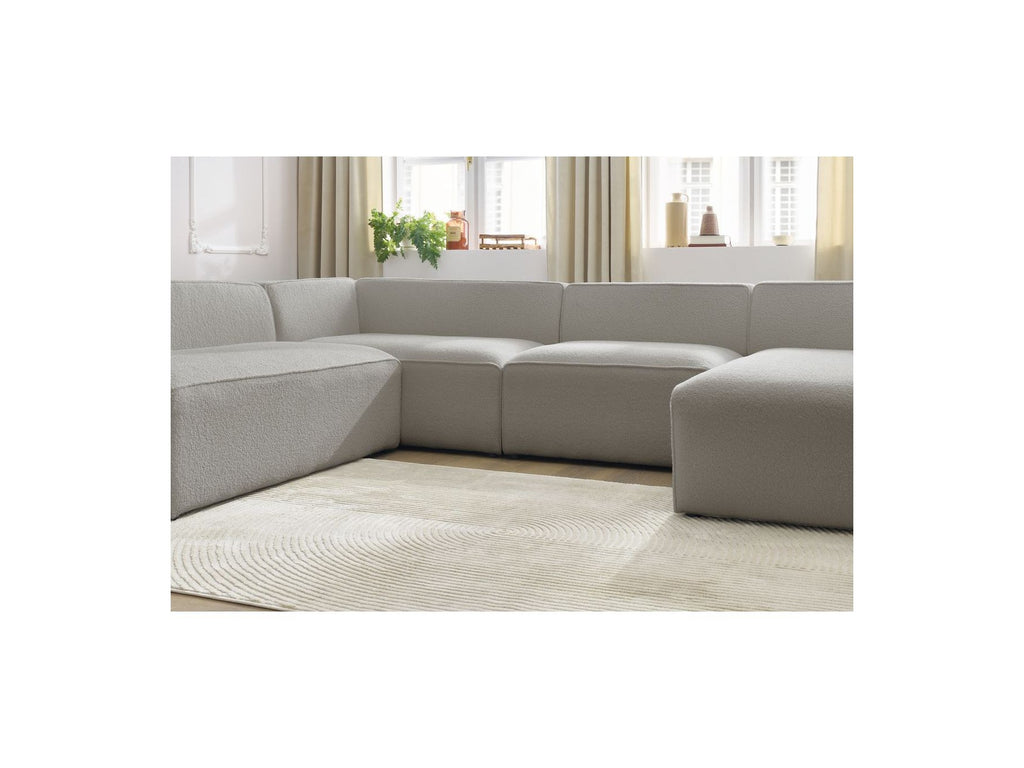 Fixed Panoramic Sofa - Megeve - Bouclé Fabric - Right-Hand Corner