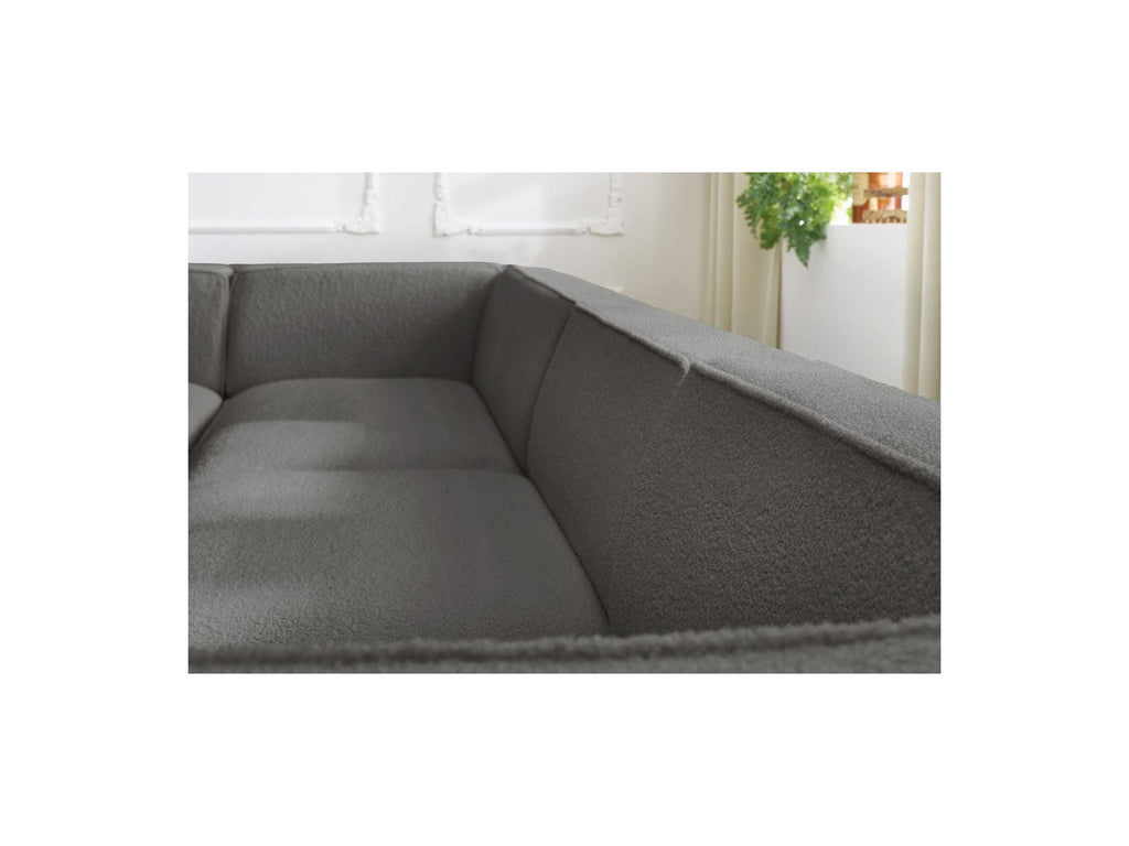 Fixed Panoramic Sofa - Megeve - Bouclé Fabric - Right-Hand Corner
