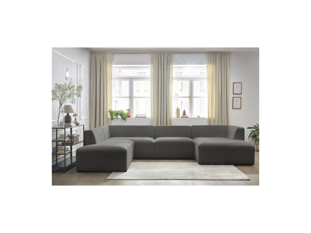 Fixed Panoramic Sofa - Megeve - Bouclé Fabric - Right-Hand Corner
