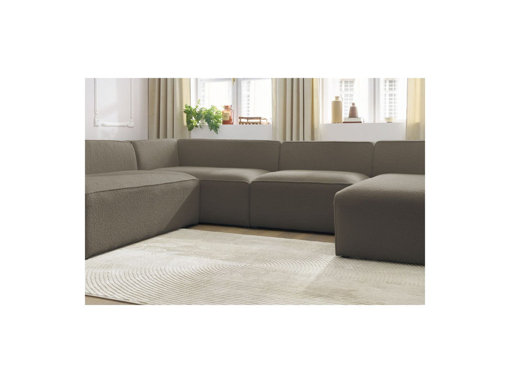 Fixed Panoramic Sofa - Megeve - Bouclé Fabric - Right-Hand Corner