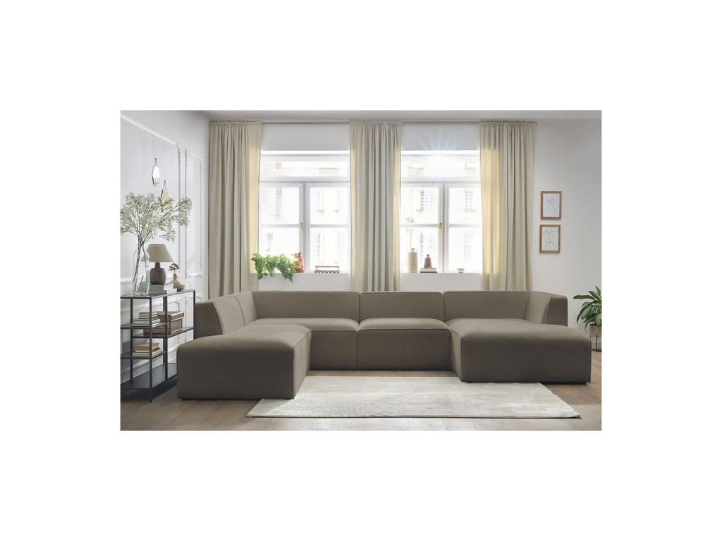 Fixed Panoramic Sofa - Megeve - Bouclé Fabric - Right-Hand Corner