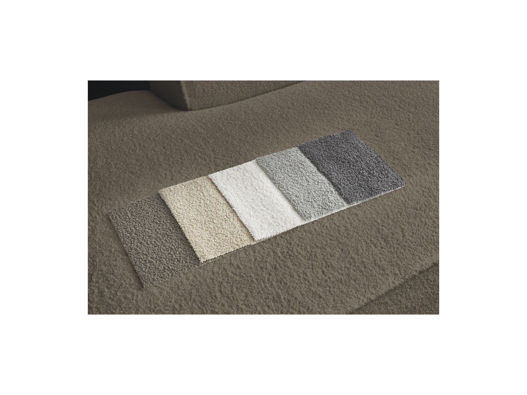 Fixed Panoramic Sofa - Megeve - Bouclé Fabric - Right-Hand Corner
