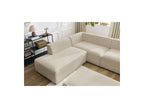 Fixed Panoramic Sofa - Megeve - With Pouffe - Bouclé Fabric - Right-Hand Corner