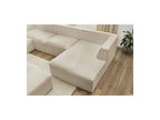 Fixed Panoramic Sofa - Megeve - With Pouffe - Bouclé Fabric - Right-Hand Corner
