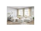 Fixed Panoramic Sofa - Megeve - With Pouffe - Bouclé Fabric - Right-Hand Corner