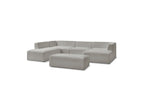 Fixed Panoramic Sofa - Megeve - With Pouffe - Bouclé Fabric - Right-Hand Corner