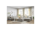 Fixed Panoramic Sofa - Megeve - With Pouffe - Bouclé Fabric - Right-Hand Corner
