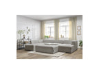 Fixed Panoramic Sofa - Megeve - With Pouffe - Bouclé Fabric - Right-Hand Corner