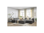 Fixed Panoramic Sofa - Megeve - With Pouffe - Bouclé Fabric - Right-Hand Corner