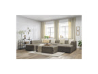 Fixed Panoramic Sofa - Megeve - With Pouffe - Bouclé Fabric - Right-Hand Corner