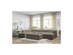 Fixed Panoramic Sofa - Megeve - With Pouffe - Bouclé Fabric - Right-Hand Corner