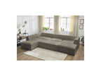 Fixed Panoramic Sofa - Megeve - With Pouffe - Bouclé Fabric - Right-Hand Corner