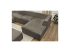 Fixed Panoramic Sofa - Megeve - With Pouffe - Bouclé Fabric - Right-Hand Corner