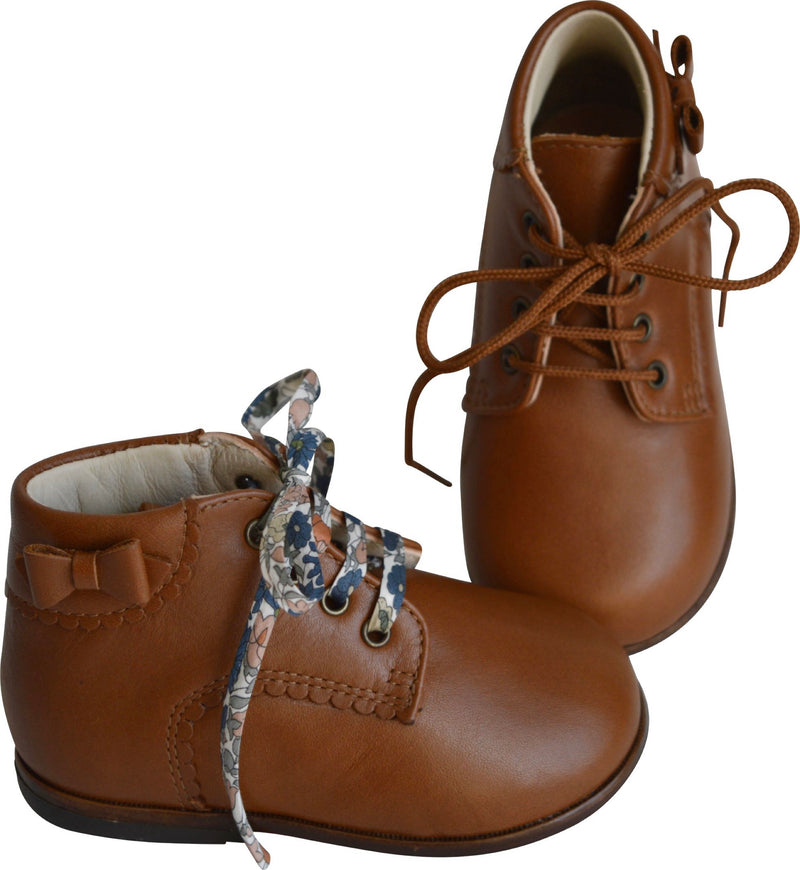 Chaussures Bottillons Souples Clarence Noeud - Cuir Camel - Fille