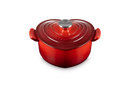Cocotte Cœur Tradition - 20Cm - Cerise - Bouton Inox