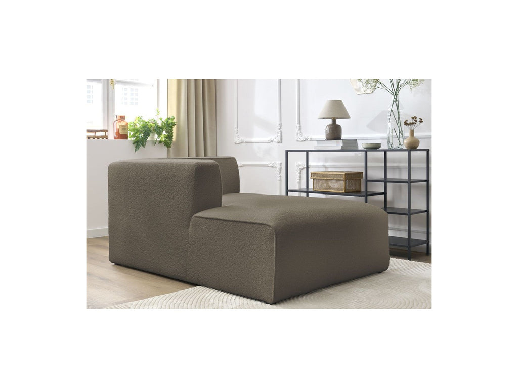 Méridienne Pour Canapé Modulable Megeve - Tissu Bouclette - Angle Gauche
