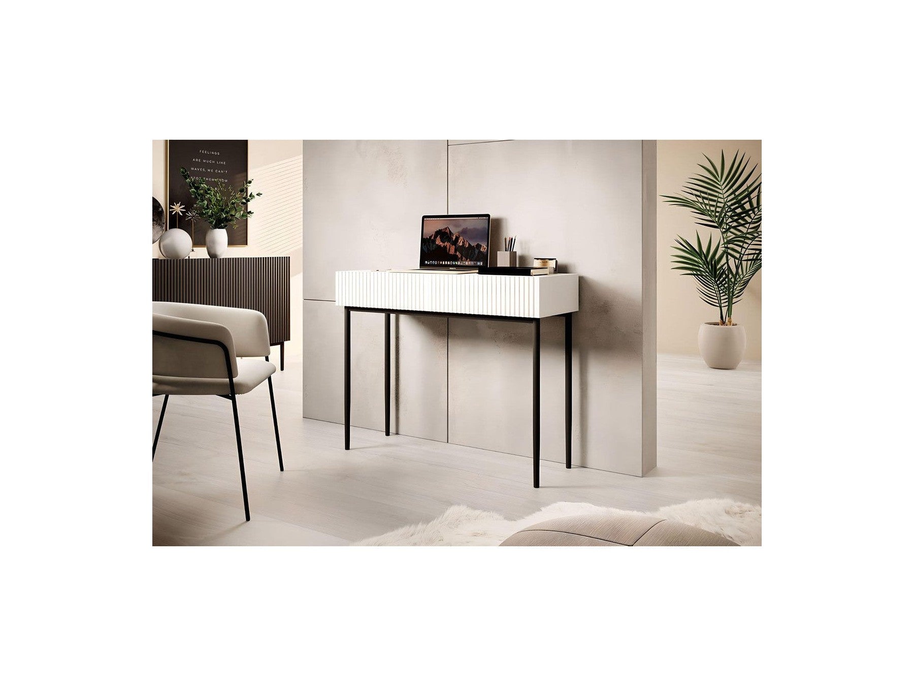 Kasha - Console Table 2 Drawers - Black Legs