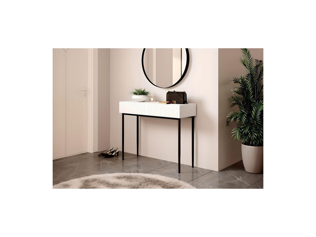 Kasha - Console Table 2 Drawers - Black Legs