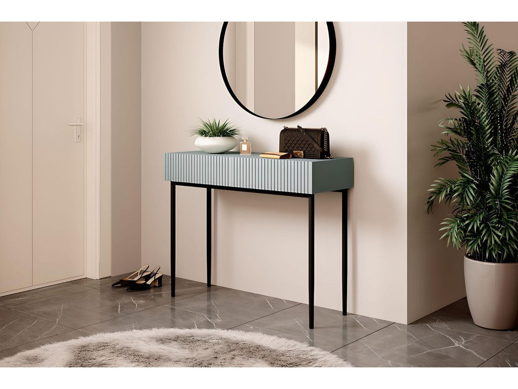 Kasha - Console Table 2 Drawers - Black Legs