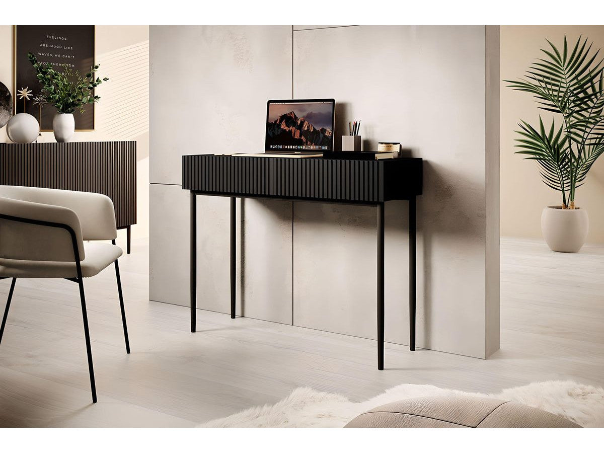 Kasha - Console Table 2 Drawers - Black Legs