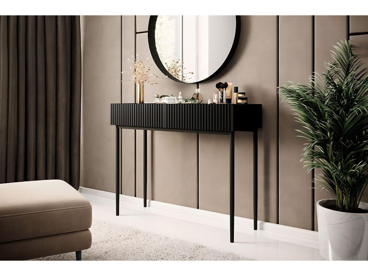 Kasha - Console Table 2 Drawers - Black Legs