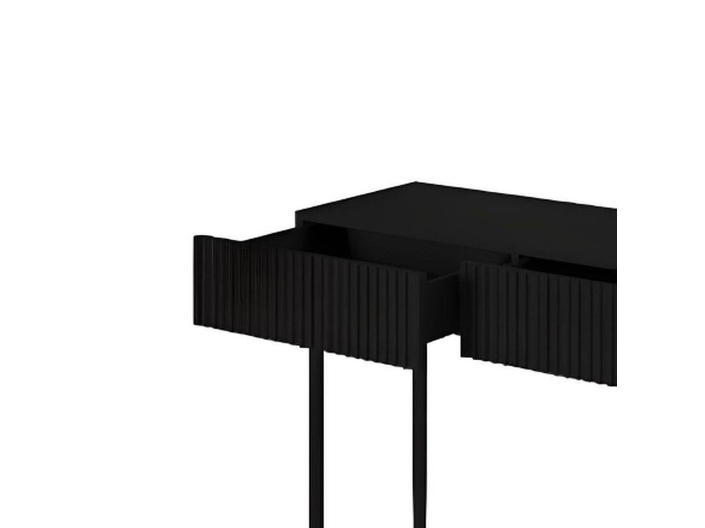 Kasha - Console Table 2 Drawers - Black Legs