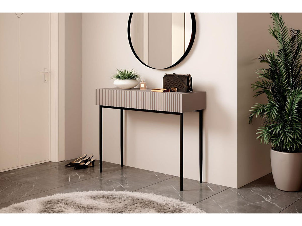 Kasha - Console Table 2 Drawers - Black Legs