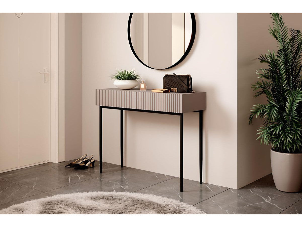 Kasha - Console Table 2 Drawers - Black Legs