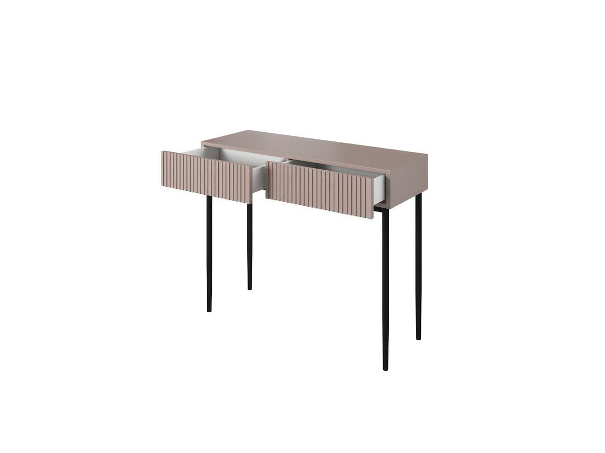 Kasha - Console Table 2 Drawers - Black Legs
