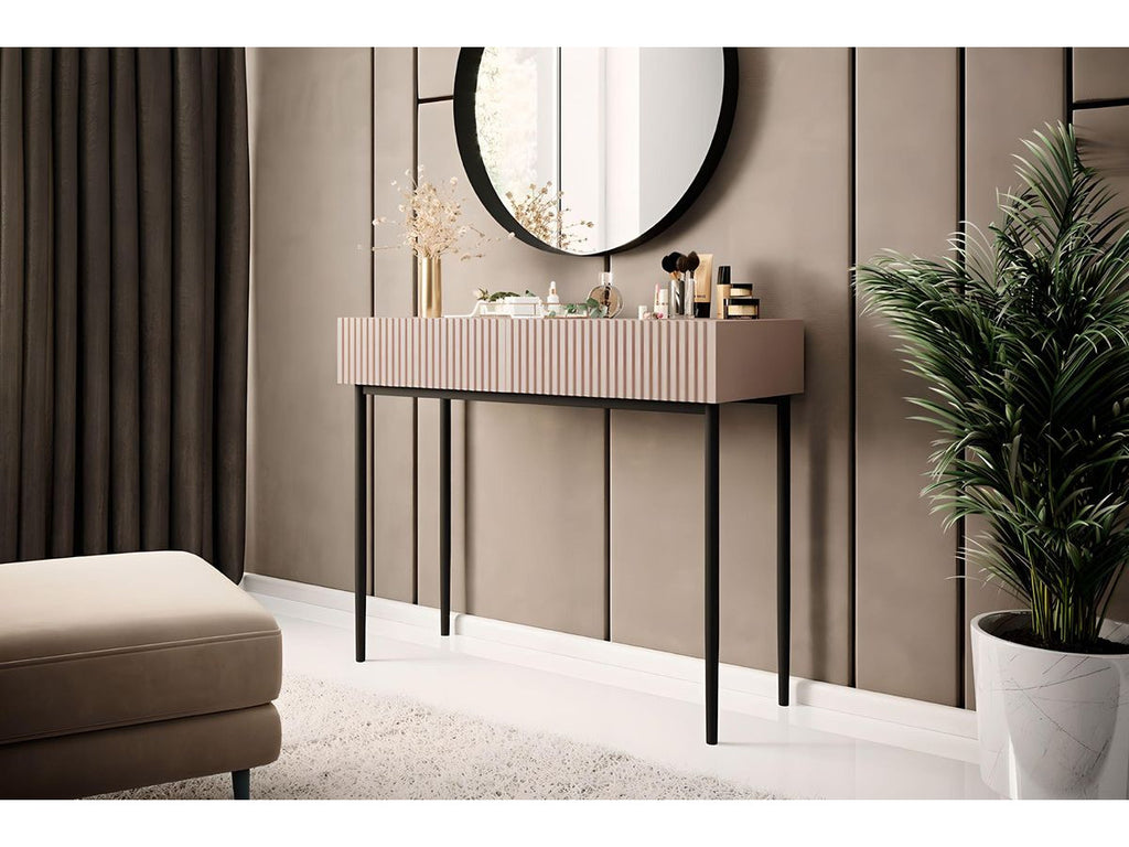 Kasha - Console Table 2 Drawers - Black Legs