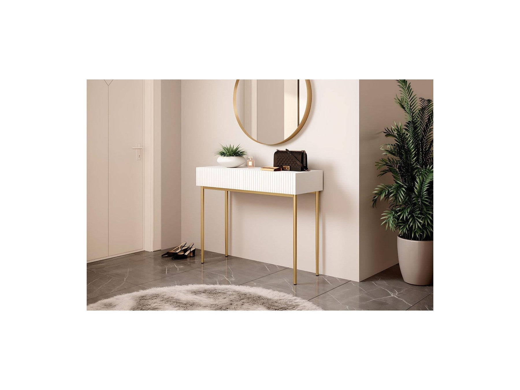 Kasha - 2-Drawer Console Table - Gold Legs