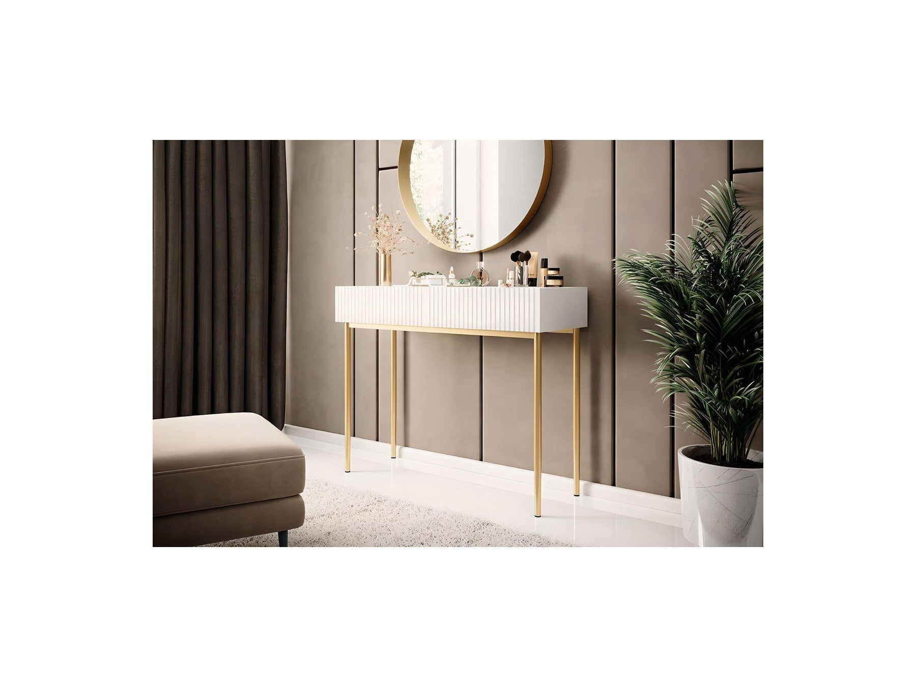 Kasha - 2-Drawer Console Table - Gold Legs