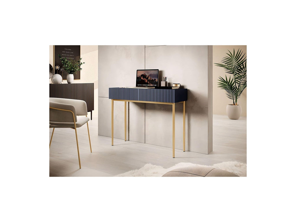 Kasha - 2-Drawer Console Table - Gold Legs