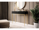 Kasha - 2 Drawer Console - Gold Feet