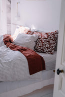 Housse De Couette - En Percale De Coton Bio - Chics Carreaux Rouilles