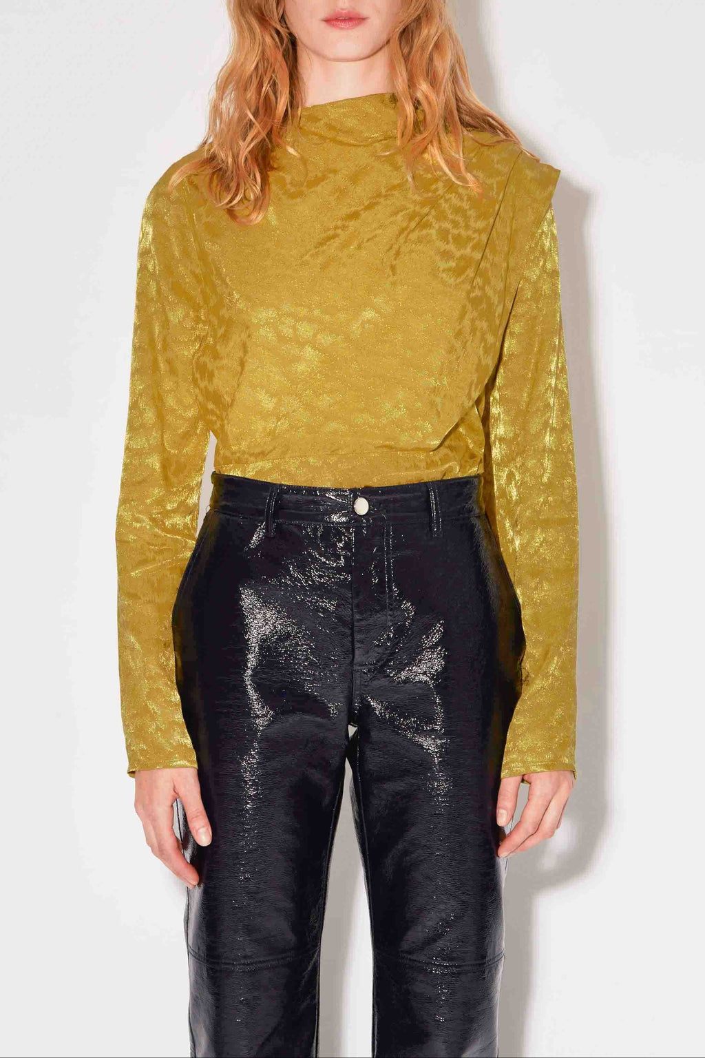 WHITE JACQUARD OLIVE BLOUSE