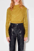 WHITE JACQUARD OLIVE BLOUSE