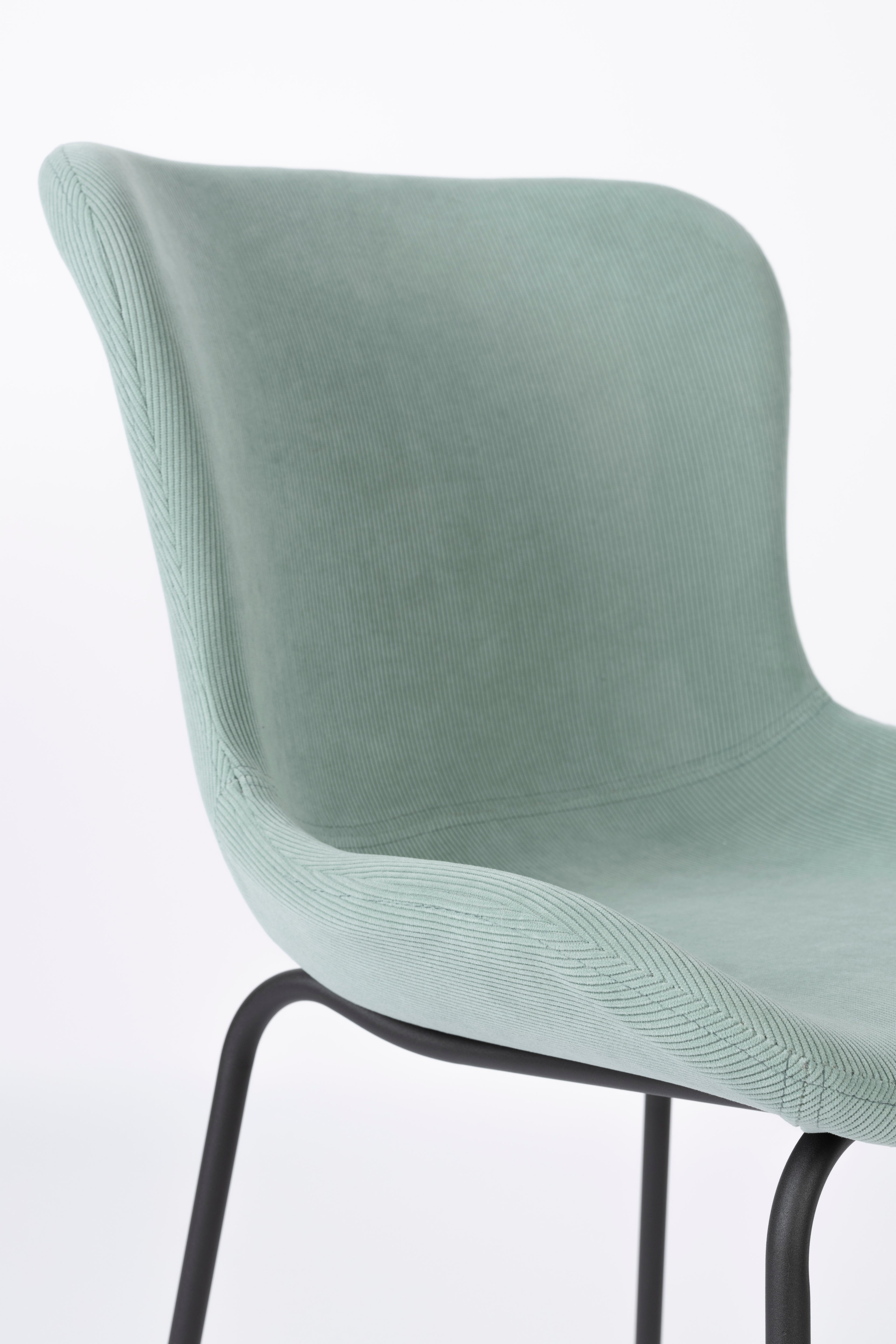 Junzo Rib - Dining Chair - Fabric - Light Green