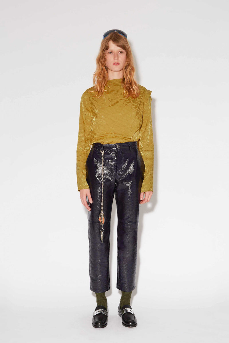 WHITE OLIVE JACQUARD BLOUSE