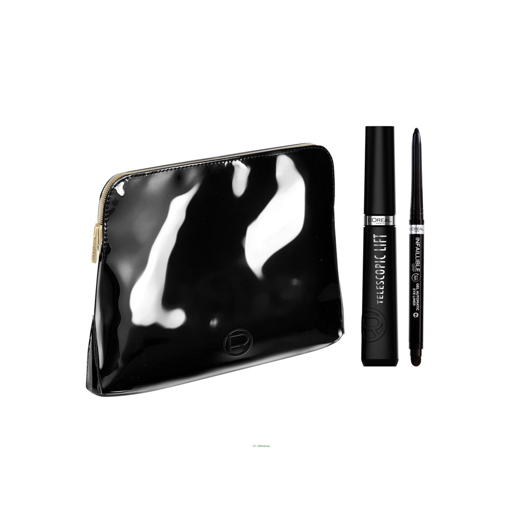 Kit Duo Mascara Lift Telescópica Negro + Delineador Grip Infalible 36H