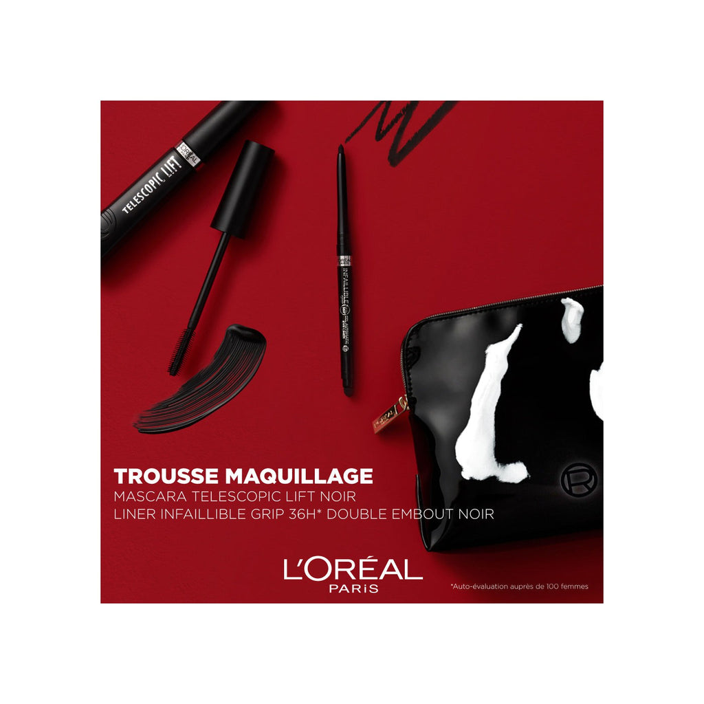 Kit Duo Mascara Lift Telescópica Negro + Delineador Grip Infalible 36H