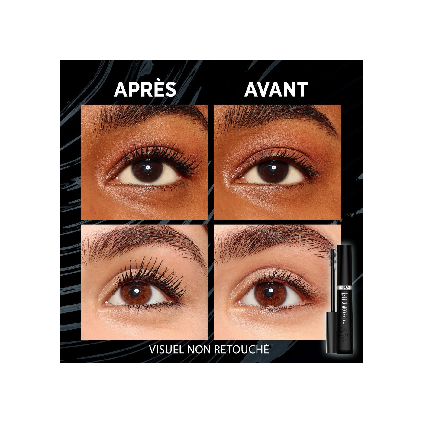 Kit Duo Mascara Lift Telescópica Negro + Delineador Grip Infalible 36H