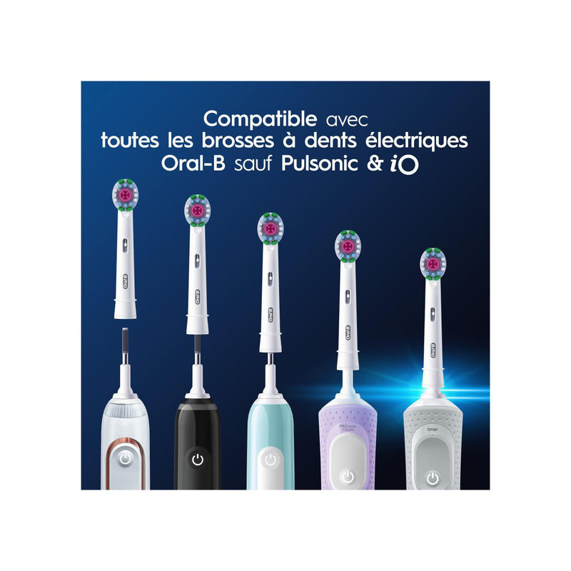 Oral-B Pro 3D White - 12 Brossettes - Compatibles Toutes Brosses Sauf Io