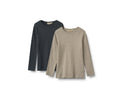 Set di 2 t-shirt a coste a maniche lunghe Stig - Blu navy