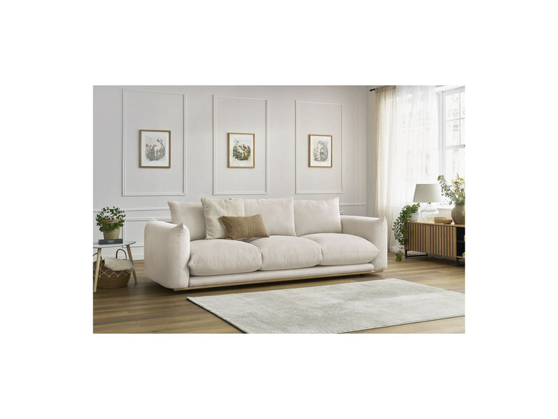 Canapé Droit Fixe 3 Places - Ernest - Tissu Lisse