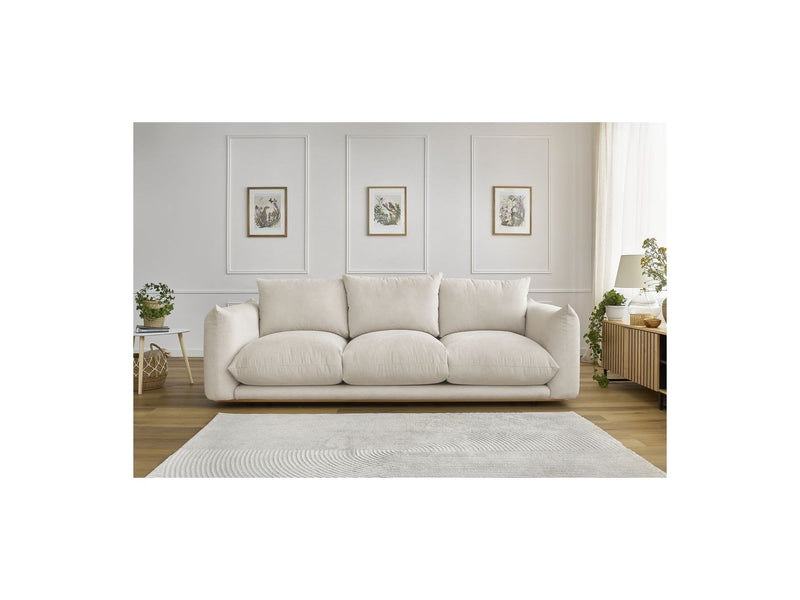 Canapé Droit Fixe 3 Places - Ernest - Tissu Lisse